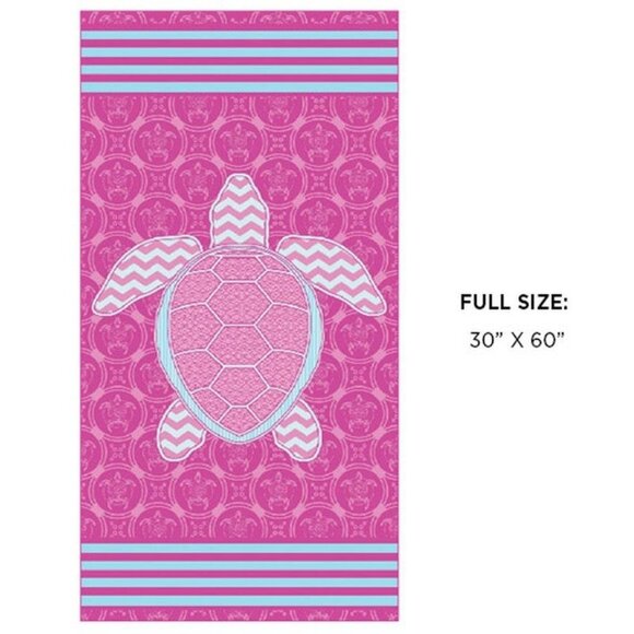 New Pink Rose Sea Turtle Beach Towel Cotton Bath Pool GIFT Turtles Honu Ocean - Picture 1 of 4